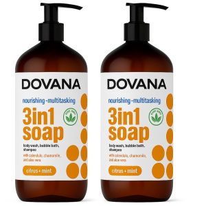 DOVANA Soap, Body Wash, Bubble Bath, Shampoo | Citrus and Mint