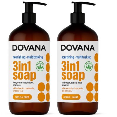DOVANA Soap, Body Wash, Bubble Bath, Shampoo | Citrus and Mint