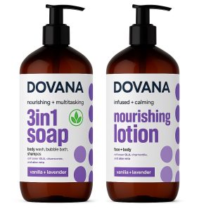 DOVANA Soap, Body Wash, Bubble Bath, Shampoo | Vanilla and Lavender