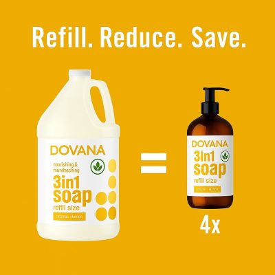 DOVANA Soap, Body Wash, Bubble Bath, Shampoo | Coconut and Lemon