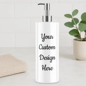 White Stainless Steel Bottle with Pump