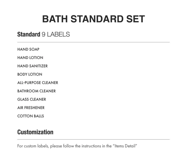 Hotel Bath Standard set customization